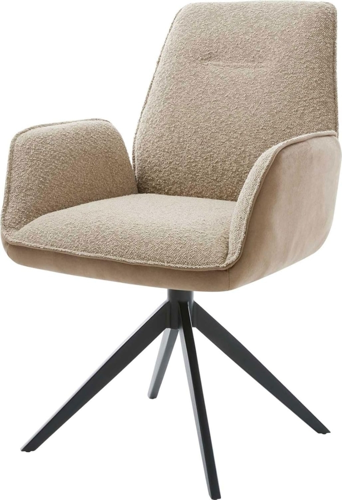 Drehstuhl Zoa-Flex Materialmix Schlamm Kreuzgestell breit Schwarz 360° drehbar Taschenfederkern Bild 1