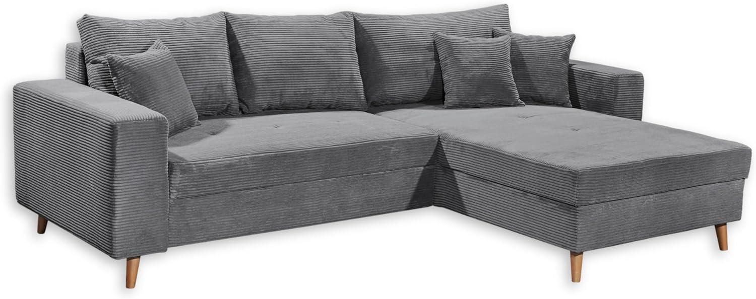 Ecksofa Larina von Ed Exciting Design mit Schlaffunktion und Bettkasten – In verschiedenen Farben und Cordstoff Bild 1