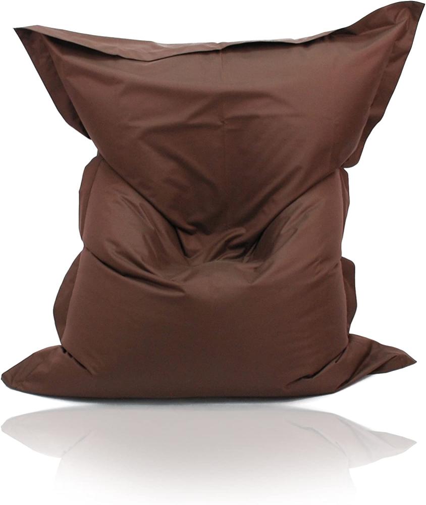 Kinzler S-10137/43 XXL Riesensitzsack, 140x180 cm, neue Styroporkügelchen, Sitzsack Outdoor Indoor, in vielen verschiedenen Farben, mit Innensack, dunkelbraun Bild 1