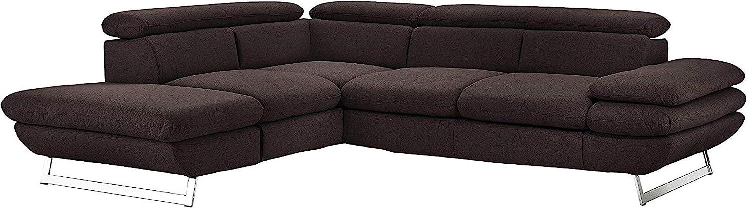 Mivano Ecksofa Prestige, Modernes Schlafsofa in L-Form mit Ottomane und Bettfunktion, Kopfstützen und Armlehne verstellbar, 265 x 74 x 223, Strukturstoff, anthrazit Bild 1