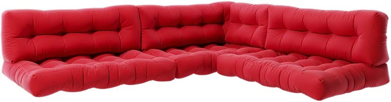 VICCO 7er Palettenkissen Set Sitzkissen Rückenkissen Palettenmöbel Flocke -Rot Bild 1