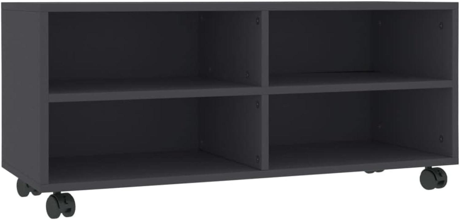 vidaXL TV-Schrank mit Rollen Grau 90×35×35 cm Spanplatte Bild 1