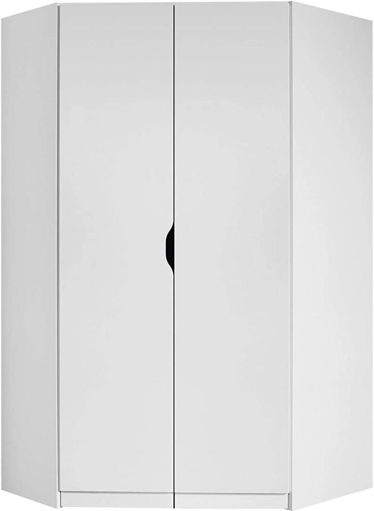 Rauch Möbel Alvara Eckschrank Kleiderschrank Schrank in Weiß 2-türig inklusive Zubehörpaket Basic 2 Kleiderstangen, 5 Einlegeböden BxHxT 117x197x104 cm Bild 1