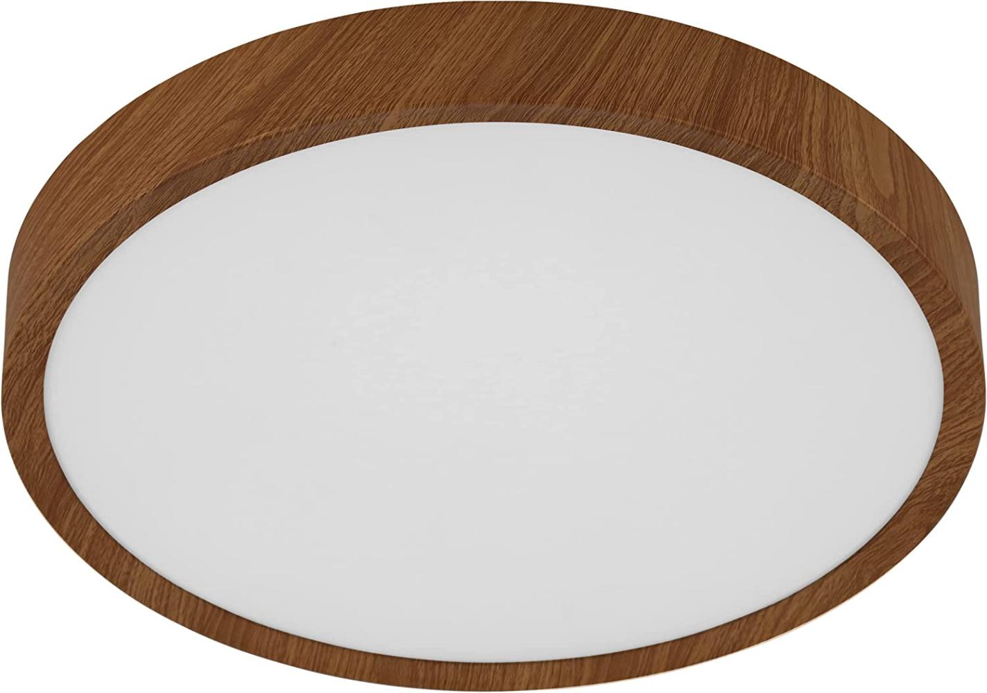 Eglo 98601 Deckenleuchte MUSURITA Holzoptik natur, Kunststoff weiß 14,6W H:6cm Ø:34cm 3000K Bild 1