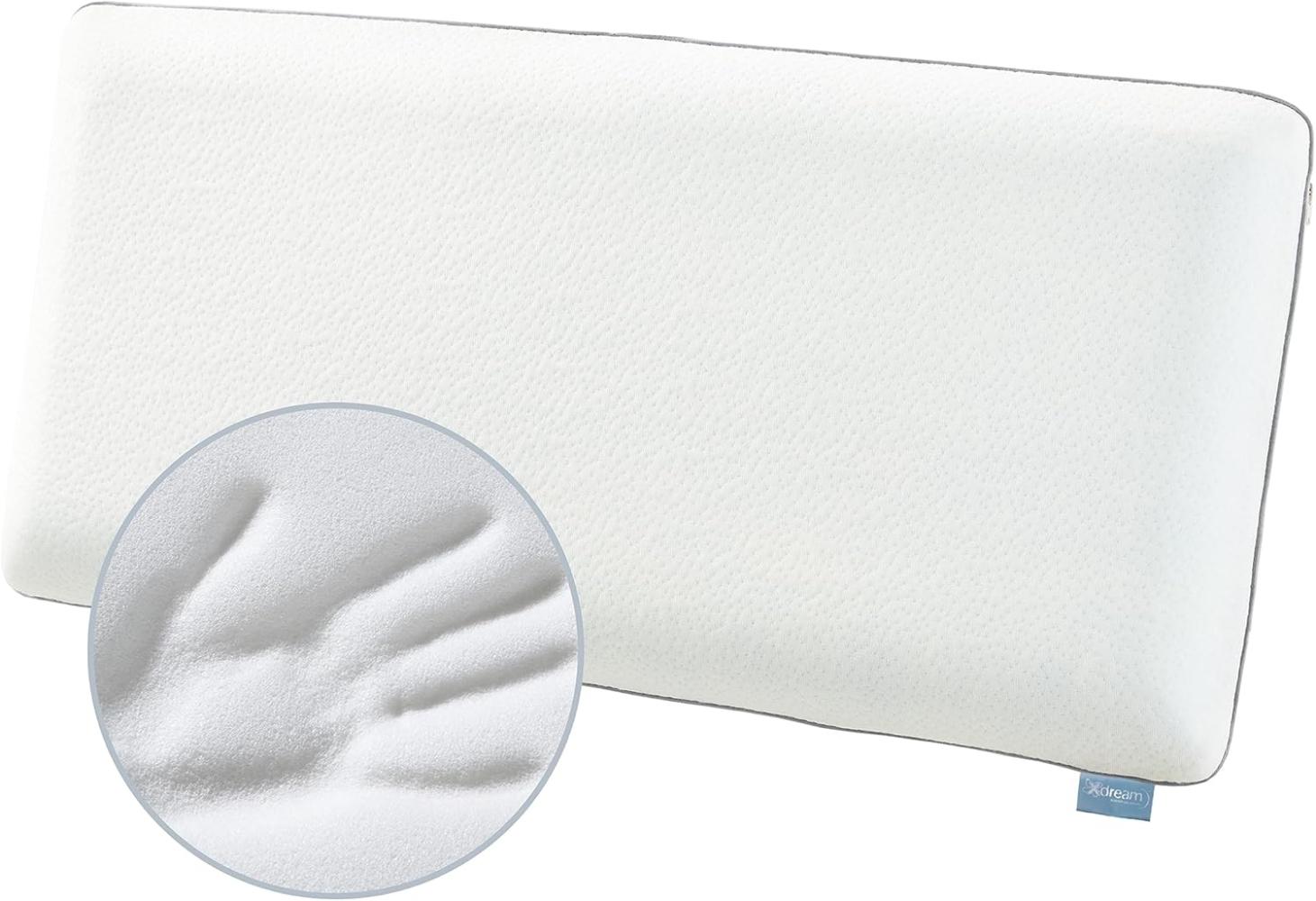 XDREAM Nackenstützkissen Ergonomisches Kissen mit zwei unterschiedlich festen Liegeseiten, Füllung: Viscoschaum und Gel-Active Softschaum, Seitenschläfer, Rückenschläfer, Bauchschläfer, Ergonomisch geformt, entlastet Kopf-, Nacken- & Schulterbereich Bild 1