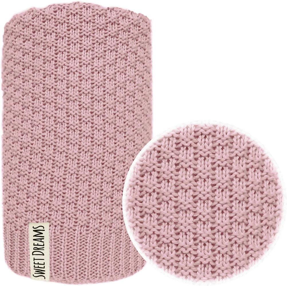 Baumwolle 100% Baby Strickdecke Kuschelige Decke ideal als Baby Decke, Erstlingsdecke, Wolldecke Baby Kuscheldecke 80x100 I 100x120 (1032) (Dunkelrosa, 80 x 100) Bild 1