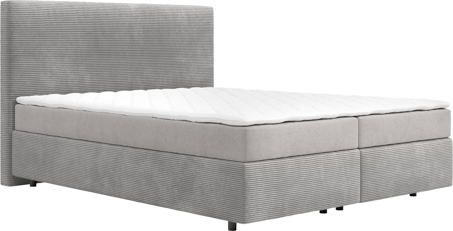 Boxspringbett Dream-Well mit Matratze und Topper Silbergrau 160x200 Bild 1