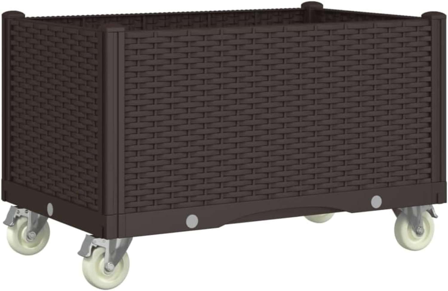 vidaXL Pflanzkasten mit Rollen Braun 80x50x54 cm PP 367996 Bild 1