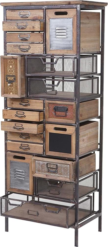 Apotheker-Schrank HWC-A43, Kommode, Tanne Holz massiv Vintage Shabby-Look 143x56x33cm Bild 1