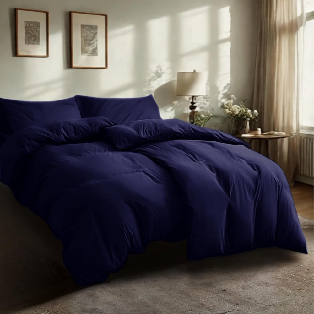 Komfortec Bettwäsche Premium, 135 x 200 bis 220 x 240 cm, 6 verschiedene Größen zur Auswahl, gebürstet 100% Mikrofaser, 4 teilig, Superweiches Bettwäsche-Set, Knitterfrei, Atmungsaktiv Bild 1