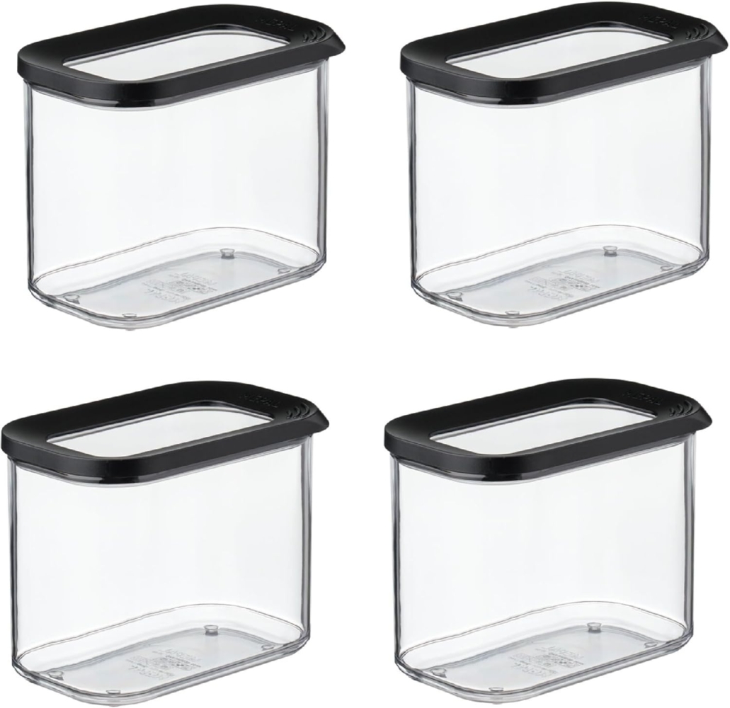 MEPAL | Vorratsdosen Set – 4-teilig | auslaufsicher & spülmaschinengeeignet | ideal für trockene Lebensmittel | Black Edition | Fassungsvermögen: 1000 ml Bild 1
