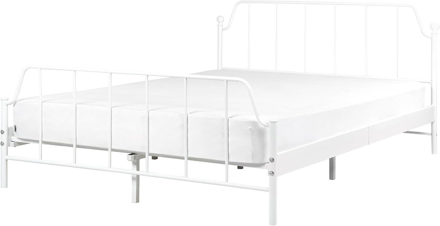 Bett mit Lattenrost MAURESSAC 140 x 200 cm Metall Weiß Bild 1