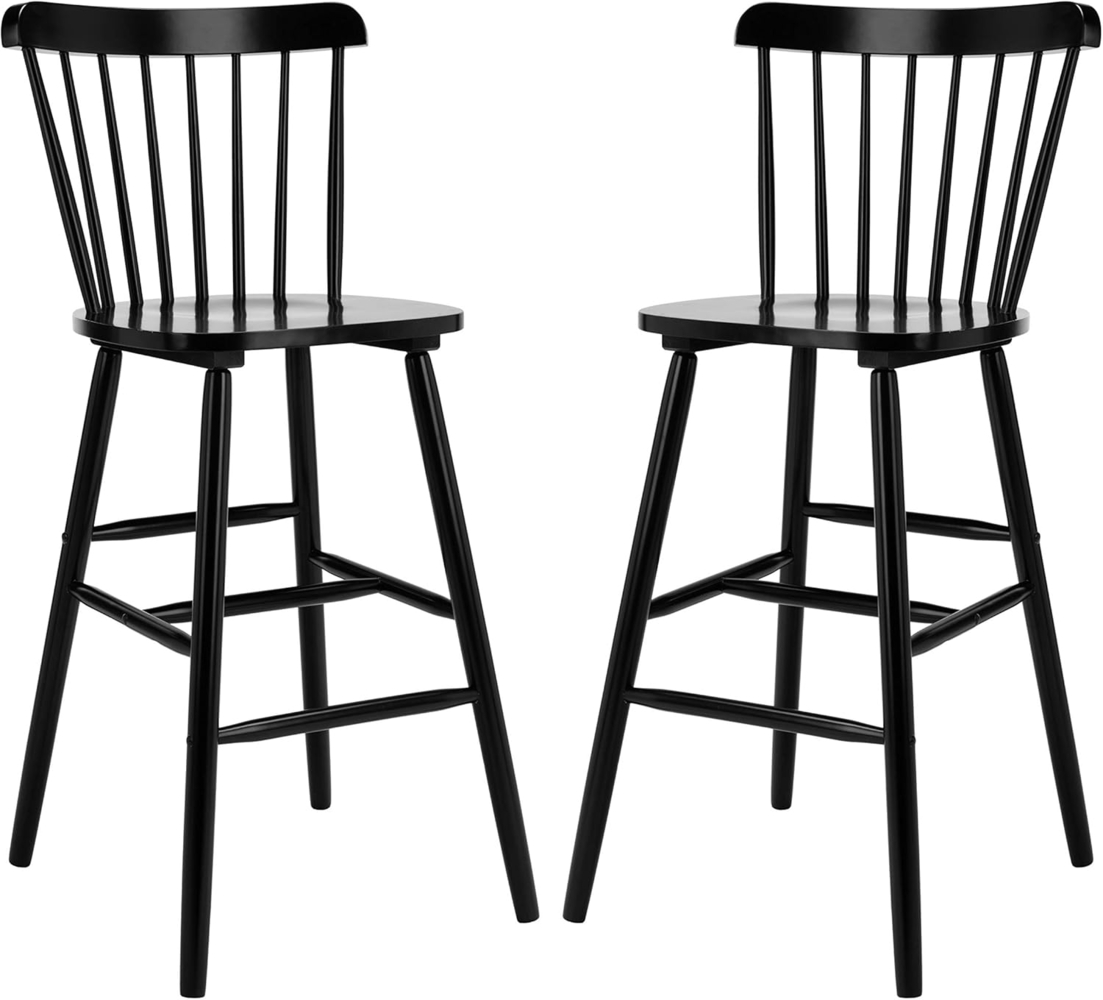 SAFAVIEH Modern Bar & Counter Stool - Set of 2 - with a Back, in Black, 50 X 51 X 109 Bild 1
