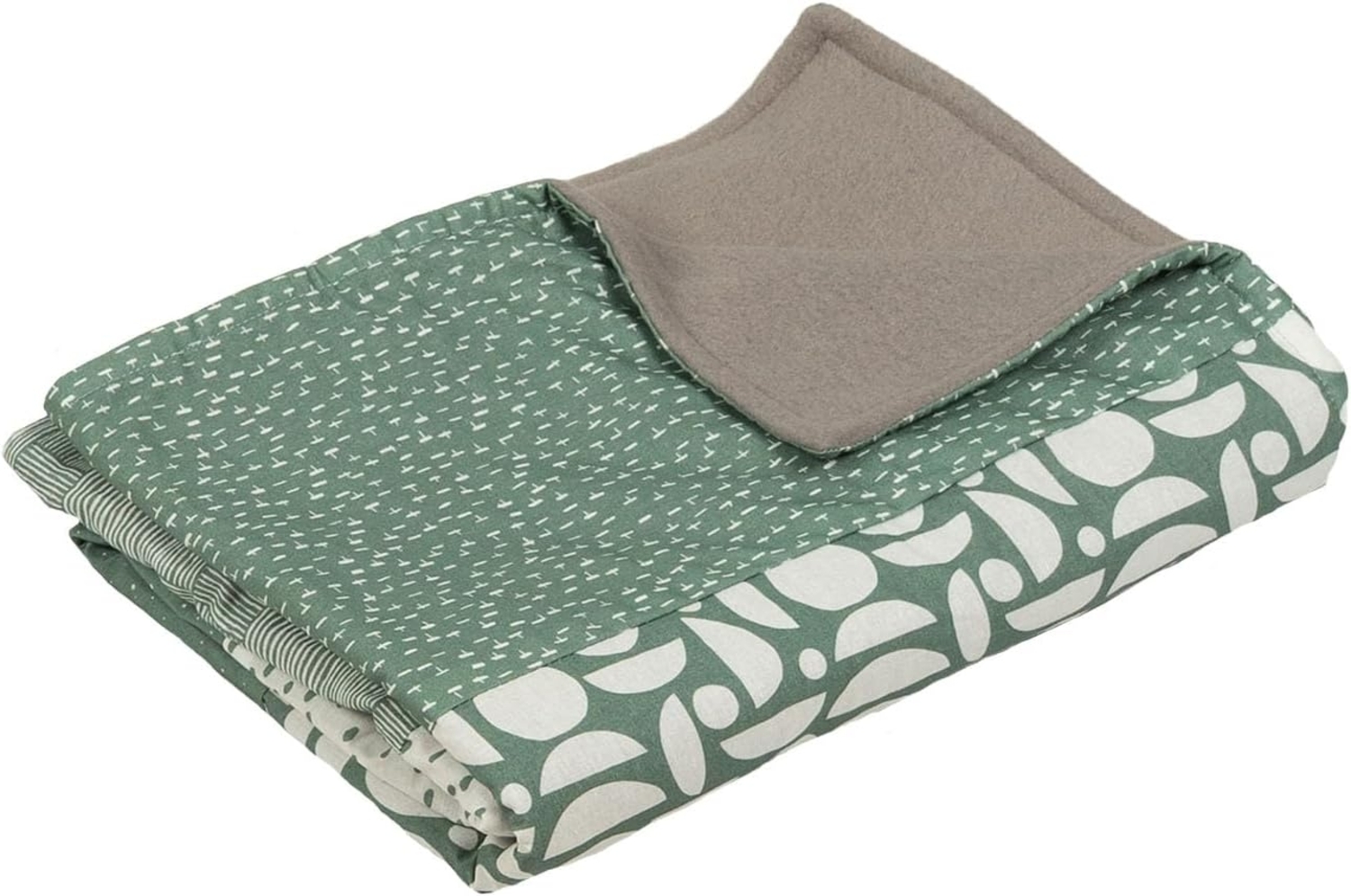 ULLENBOOM ® Babydecke 70x100 cm, Grün (Made in EU) - Aus Baumwolle & flauschigem Fleece (OEKO-TEX Standard), Baby Decke Neugeborenen, ideal als Kinderwagendecke oder Kuscheldecke Bild 1