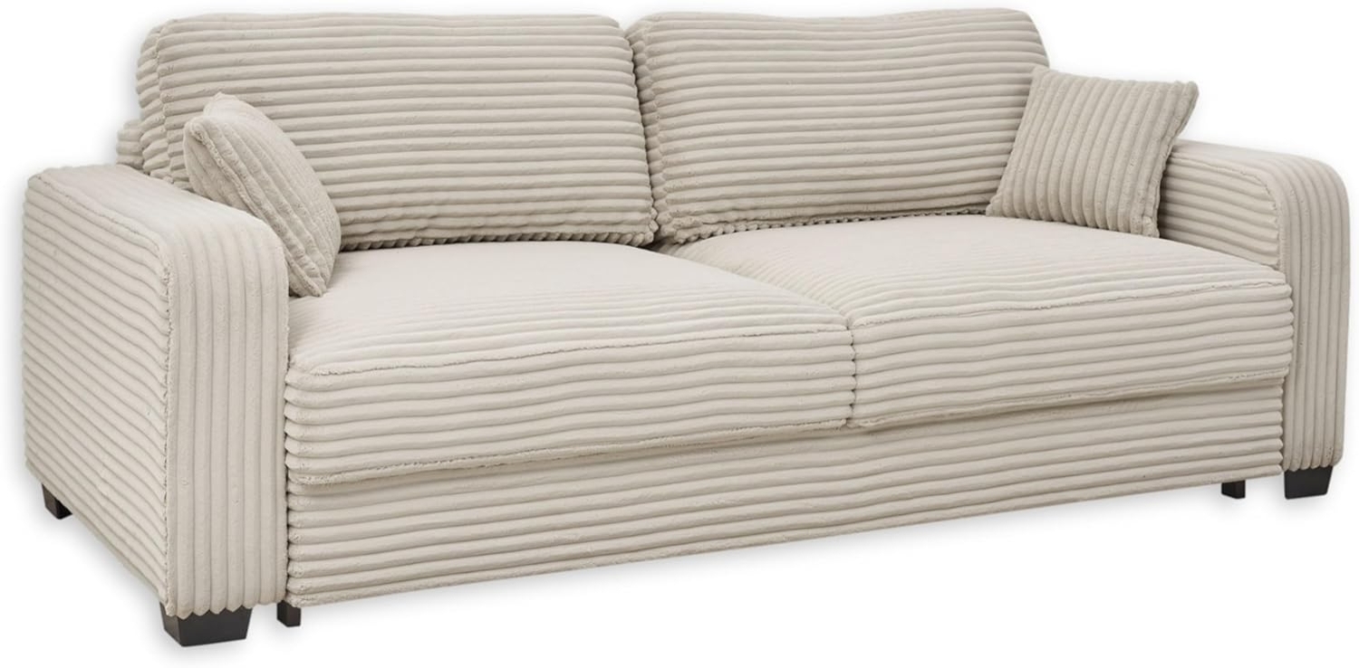 Sofa Carrara von ED Exciting Design mit Schlaffunktion, Liftbeschlag, Bettkasten und Mikrofaserbezug Ambience Fareb Ivory Bild 1