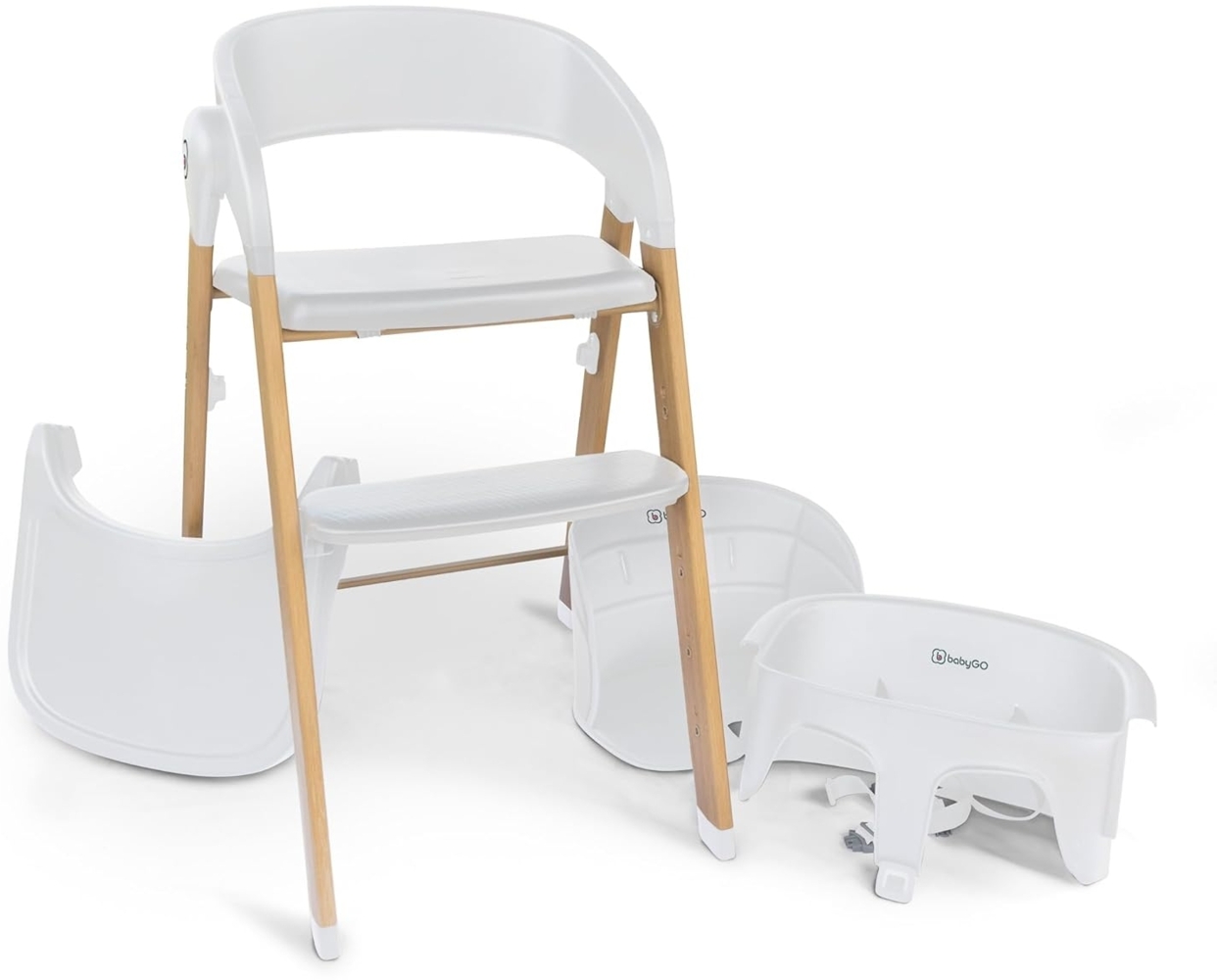 BabyGO Levels Hochstuhl Kinderstuhl Kinderhochstuhl weiß Bild 1