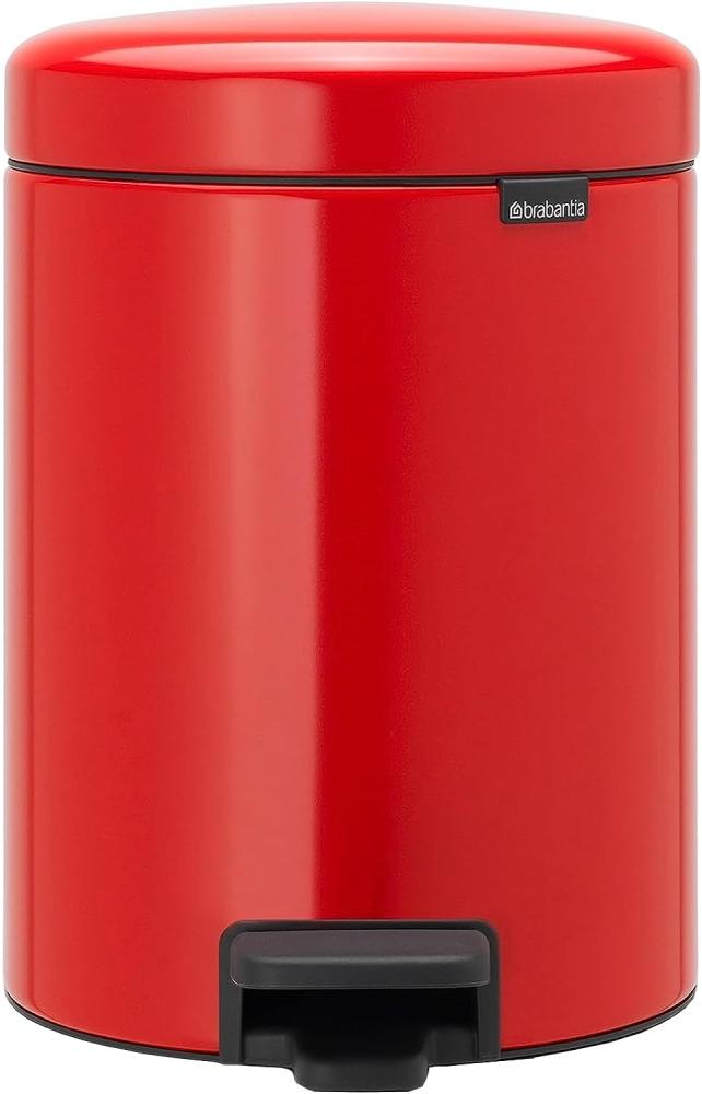 Brabantia Newicon Treteimer, Mülleimer, Abfalleimer, Passion Red, Rot, 5 L, 112089 Bild 1