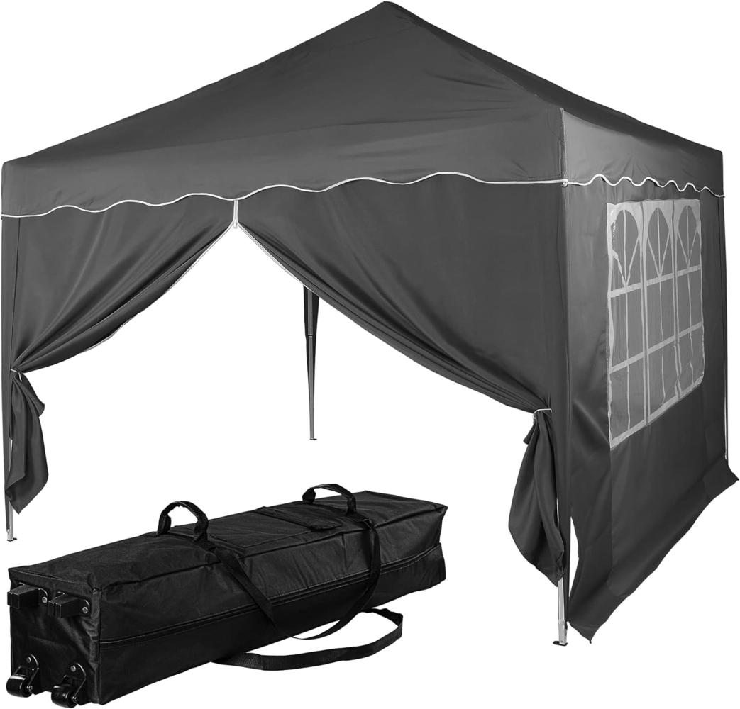 INSTENT® Pavillon 3x3 m Basic wasserdicht UV Schutz 50+, anthrazit mit 2 Seitenteilen Bild 1