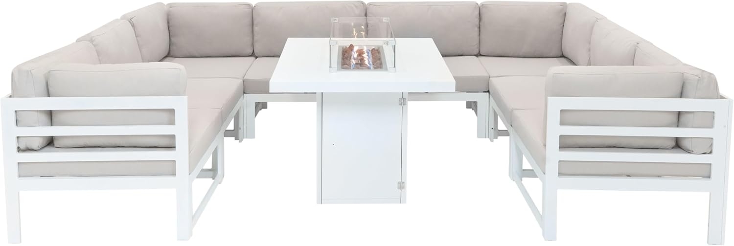 Aluminium 9-teiliges Modulares Gartenmöbelset mit Bild 1