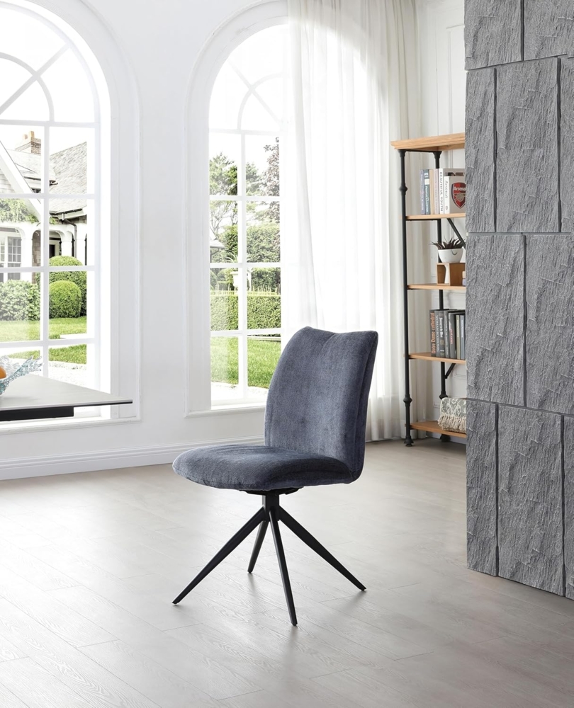 BISLEY Easy Meet F Drehbarer Besucherstuhl, Schwarz pulverbeschichtetes Sterngestel, Mit Kunststoffgleitern, Farbe: 739 oxfordblau Bild 1