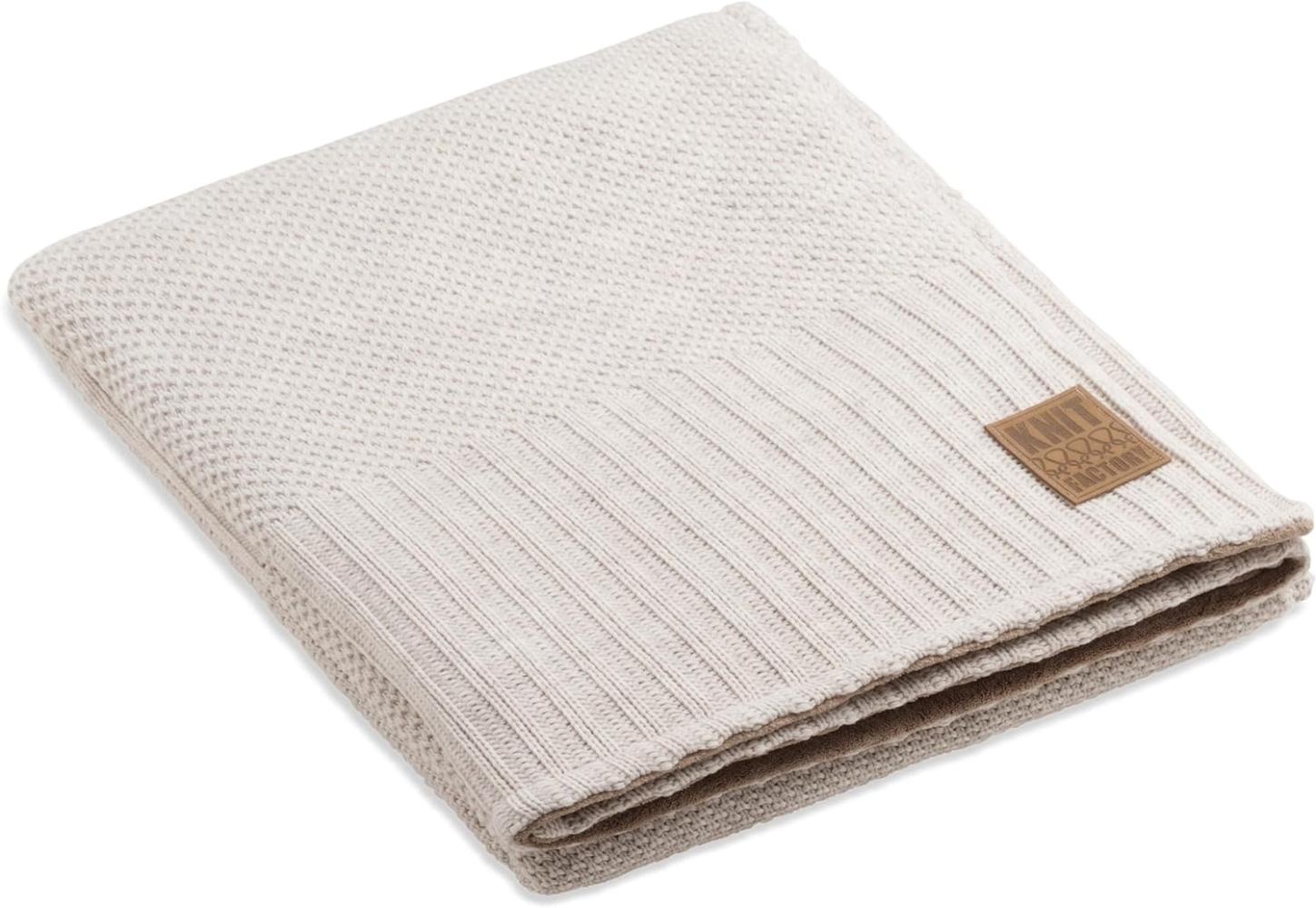 Knit Factory Lynn Decke 160x130 cm Glatt Beige Bild 1