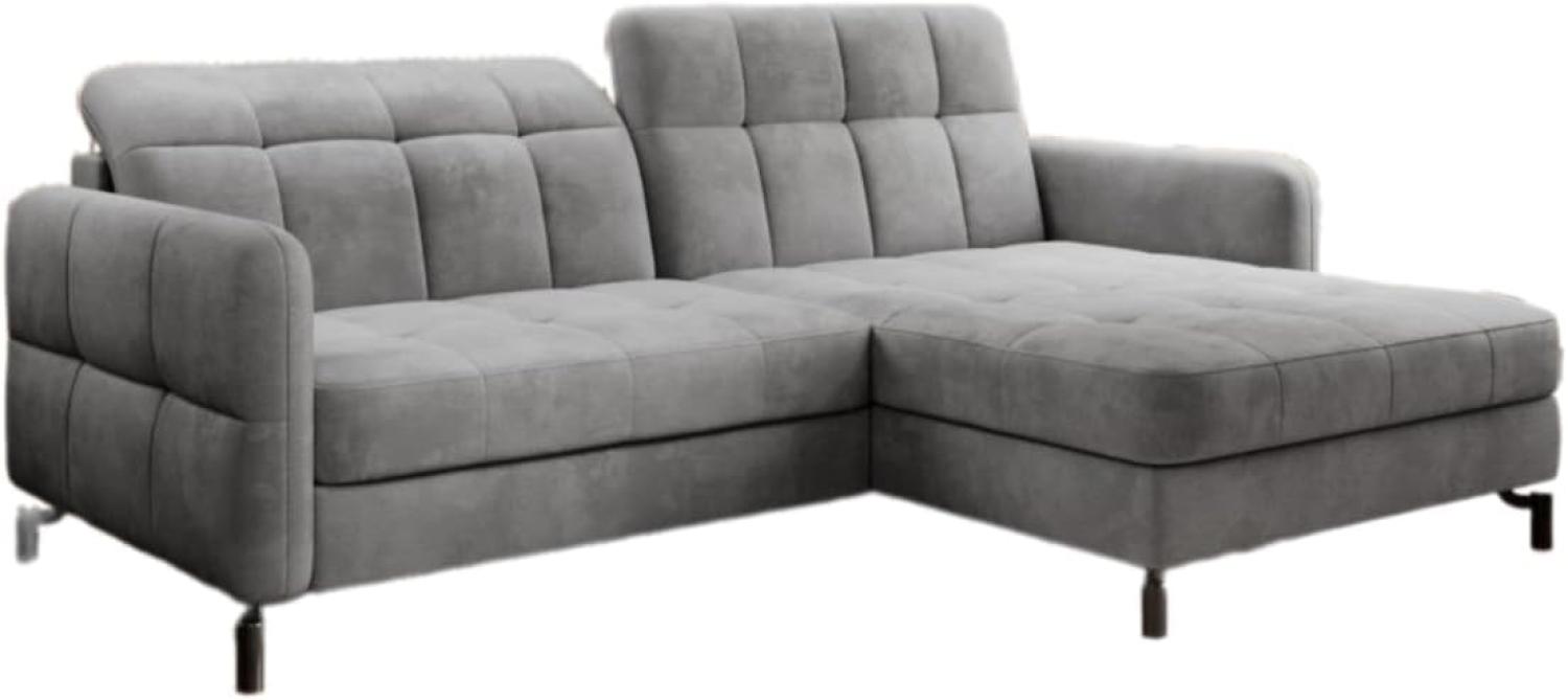 Designer Sofa Loria mit Schlaf- und Klappfunktion Grau Rechts Bild 1