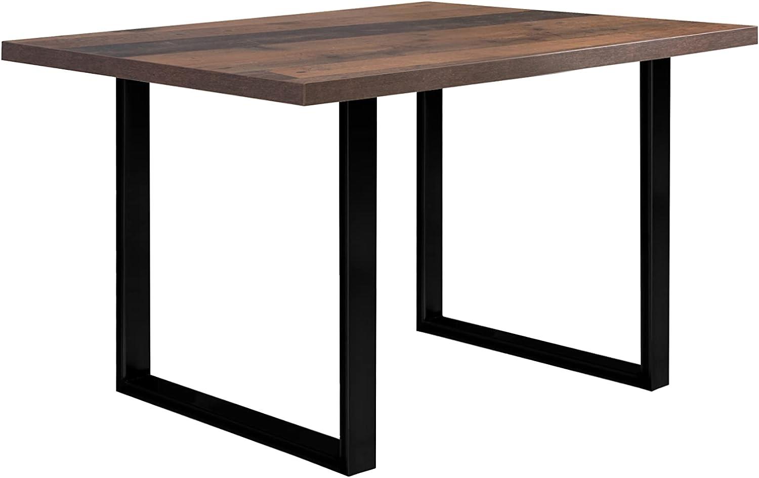 FORTE Tables Esstisch, Holzwerkstoff, Braun/Schwarz, 140 x 74,7 x 90 cm Bild 1