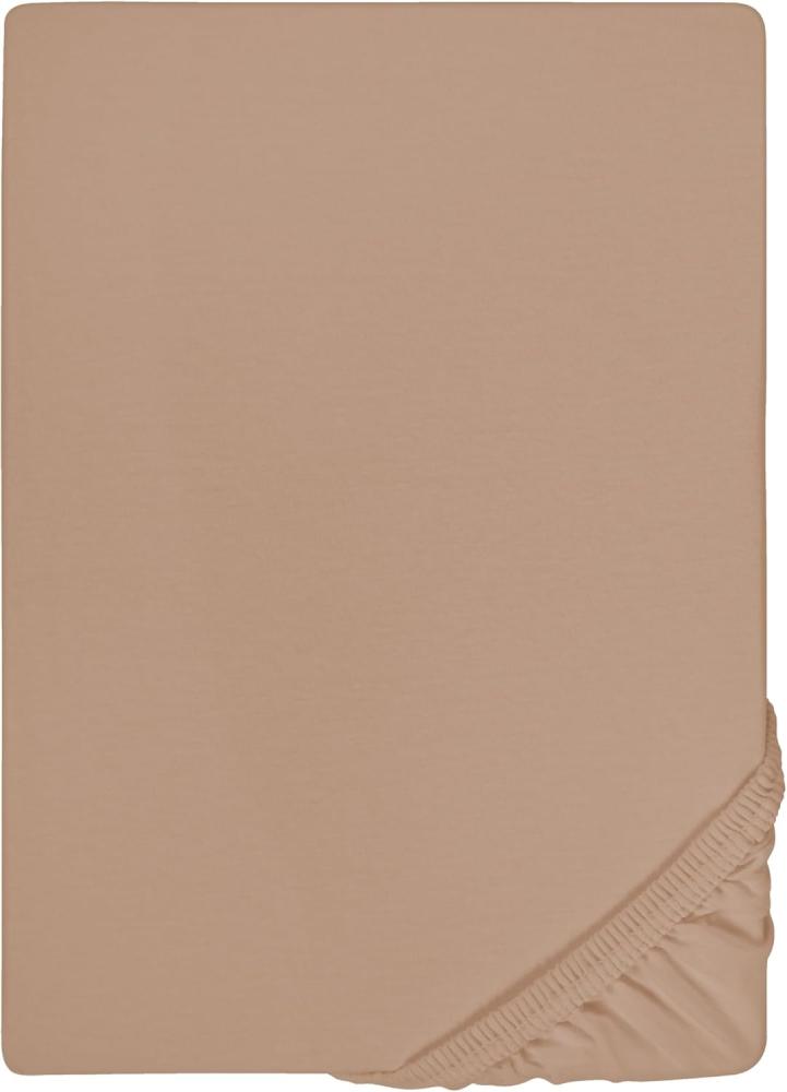 Biberna Jersey Elasthan Spannbettlaken Spannbetttuch 90x190 cm - 100x220 cm Macchiato Bild 1