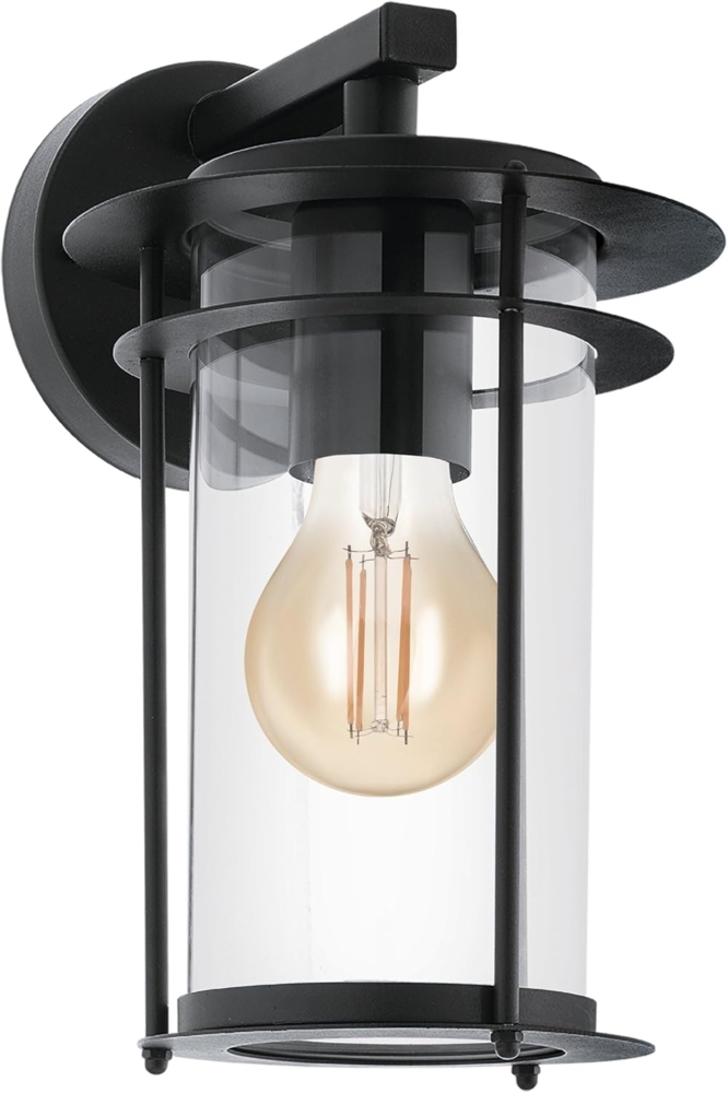 Eglo 96239 Outdoor Wandleuchte VALDEO schwarz klar L:16,5cm H:27,5cm T:20cm IP44 Bild 1
