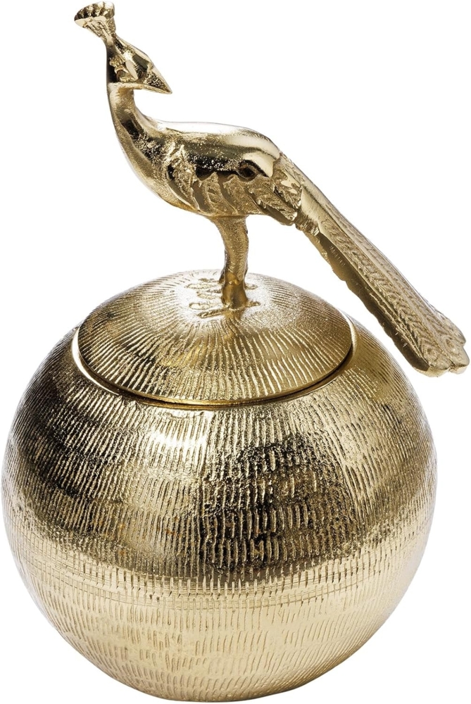 riess-ambiente Aufbewahrungsdose WILDLIFE BIRD 30cm gold antik – Metall-Deko mit Vogel-Figur & Deckel (Einzelartikel, 1 St), rund, Vogelfigur aus Metall, Urban Jungle Design, Statement Piece Bild 1