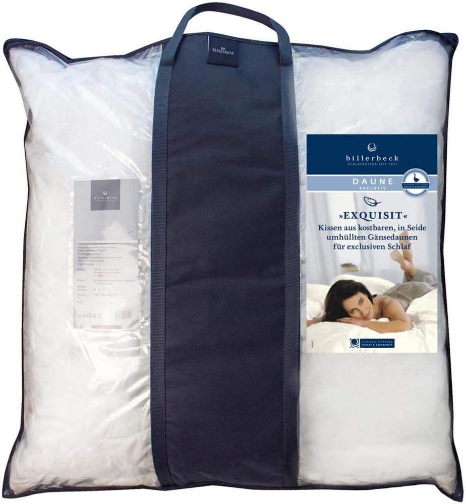 Billerbeck 3-Kammer Kissen Daune Exclusiv EXQUISIT | weiche Stützkraft 80x80cm Bild 1