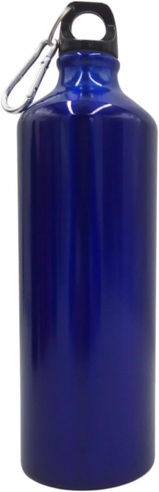 Aluminium Trinkflasche 1000ml farbig mit Karabiner Wasserflasche Sportflasche Bild 1