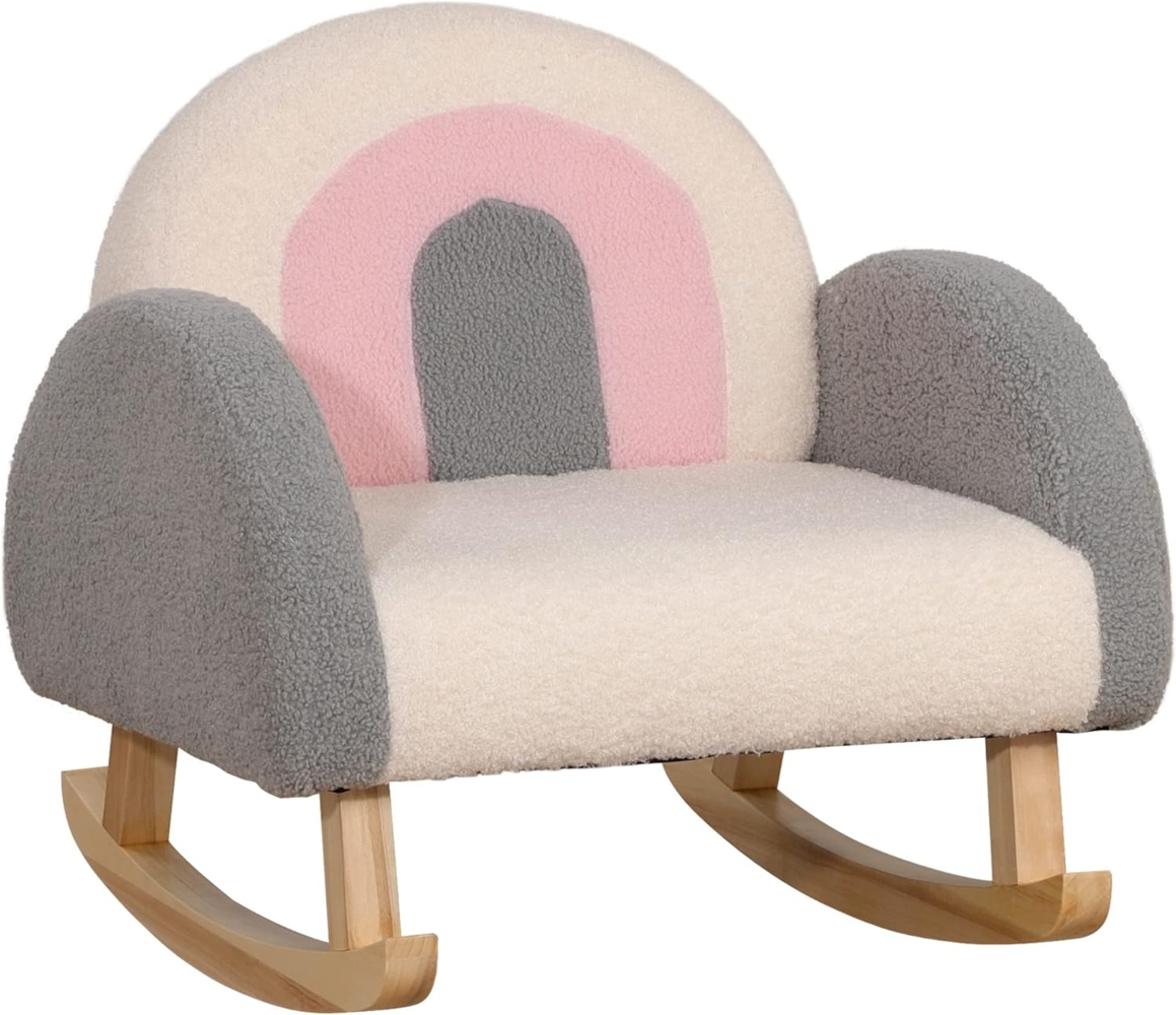 HOMCOM Kindersessel Schaukelstuhl für Kleinkinder (Kindersofa, 1-St, Kindercouch), Grau 50 x 45 x 44 cm Bild 1