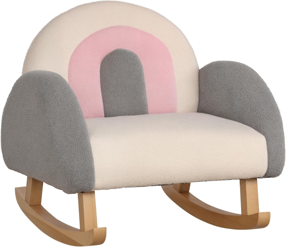 HOMCOM Kindersessel Schaukelstuhl für Kleinkinder (Kindersofa, 1-St, Kindercouch), Grau 50 x 45 x 44 cm Bild 1