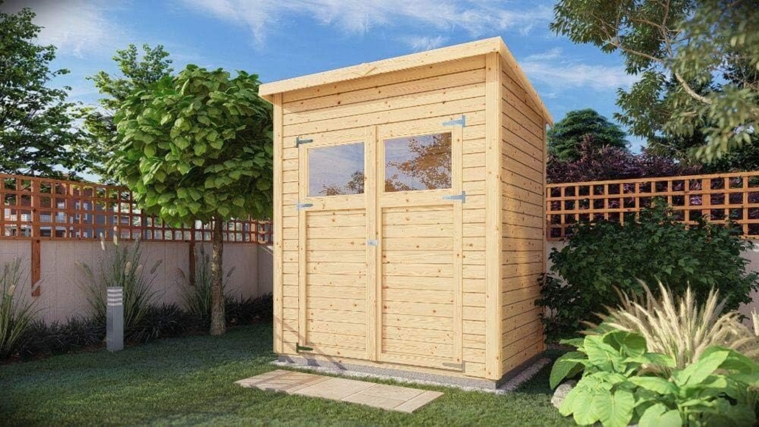 Alpholz Gerätehaus Mollie Gerätehaus aus Holz Geräteschrank mit 14 mm Wandstärke Gartenhaus mit Montagematerial Bild 1