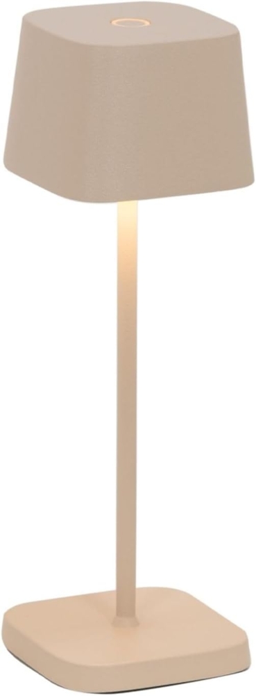 Zafferano, Ofelia Micro Lampe, Kabellose, Wiederaufladbare Tischlampe mit Touch Control, Auch für den Außenbereich Geeignet, Dimmer, 2200-3000 K, Höhe 20 cm, Farbe Sand Bild 1