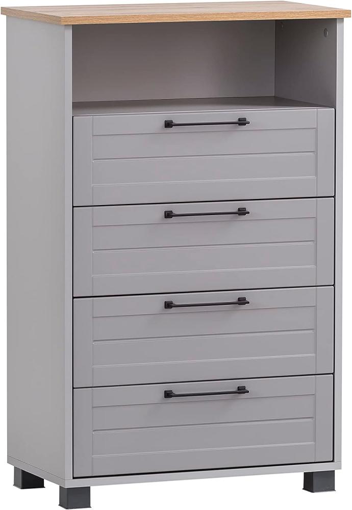 SCHILDMEYER Unterschrank Kommode Badschrank Badmöbel platingrau 62,4x102x34,1 cm Bild 1