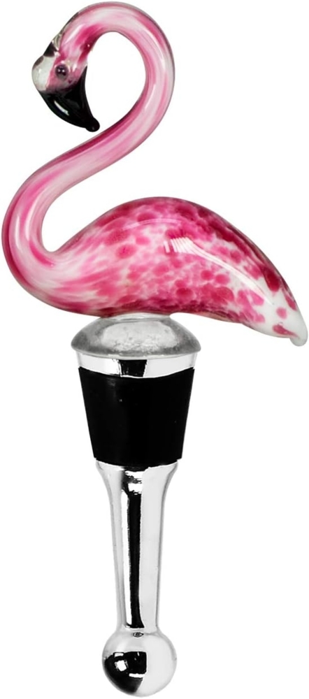 EDZARD Flaschenverschluss Flamingo, Flaschenkorken, Verschluss für Champagner-, Sekt-, Wein-Flaschen, mundgeblasenes Muranoglas Bild 1