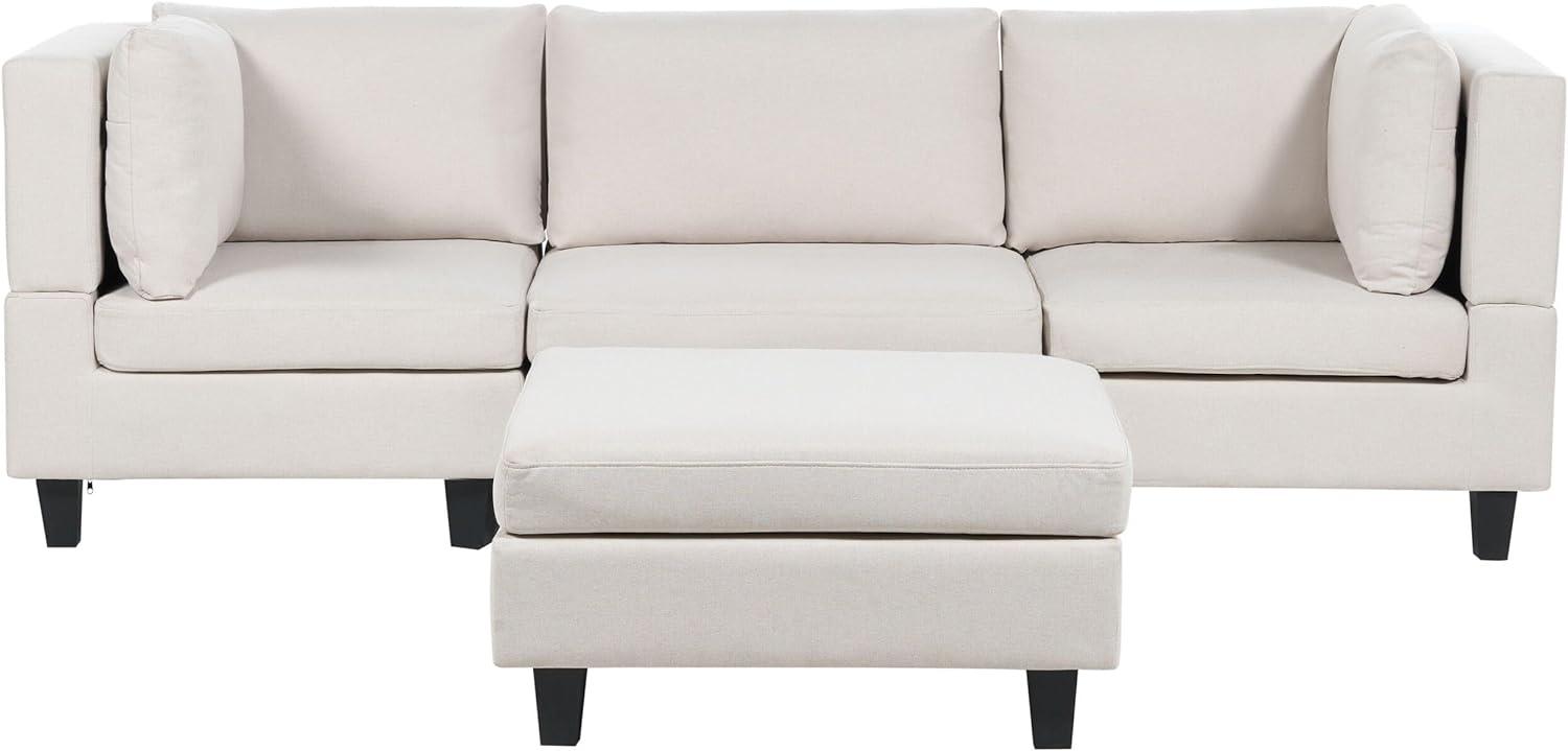 Beliani 'Unstad' Sofa, Beige, Leinenoptik, 72 x 76 x 228 cm, mit Ottomane, Einzelsofa Bild 1