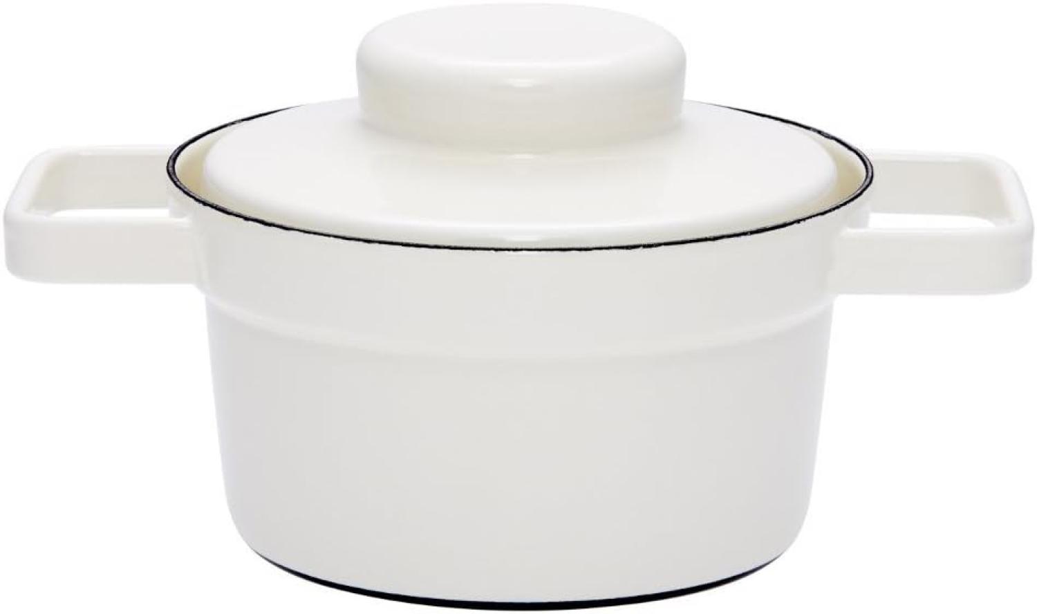 Riess Topf Aromapot mit Deckel Ø16cm 0,75 Liter pure white Emaille Bild 1