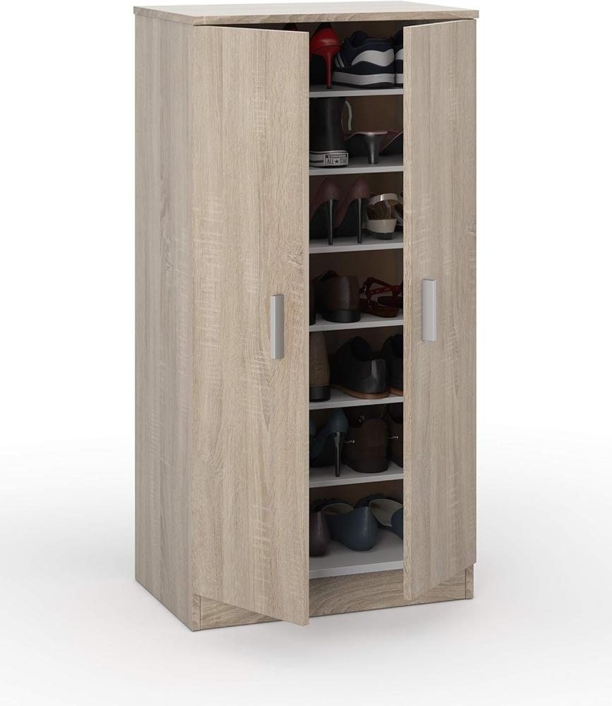 Dmora - Schuhschrank Alcudia, Platzsparendes Schuhregal, Schuhregal für den Eingangsbereich, Mehrzweckgarderobe mit 5 Regalen, 55x36h108 cm, Eiche Bild 1