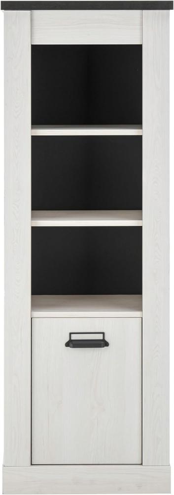 Regal Stove in weiß Pinie und anthrazit Landhaus 51 x 146 cm Bild 1