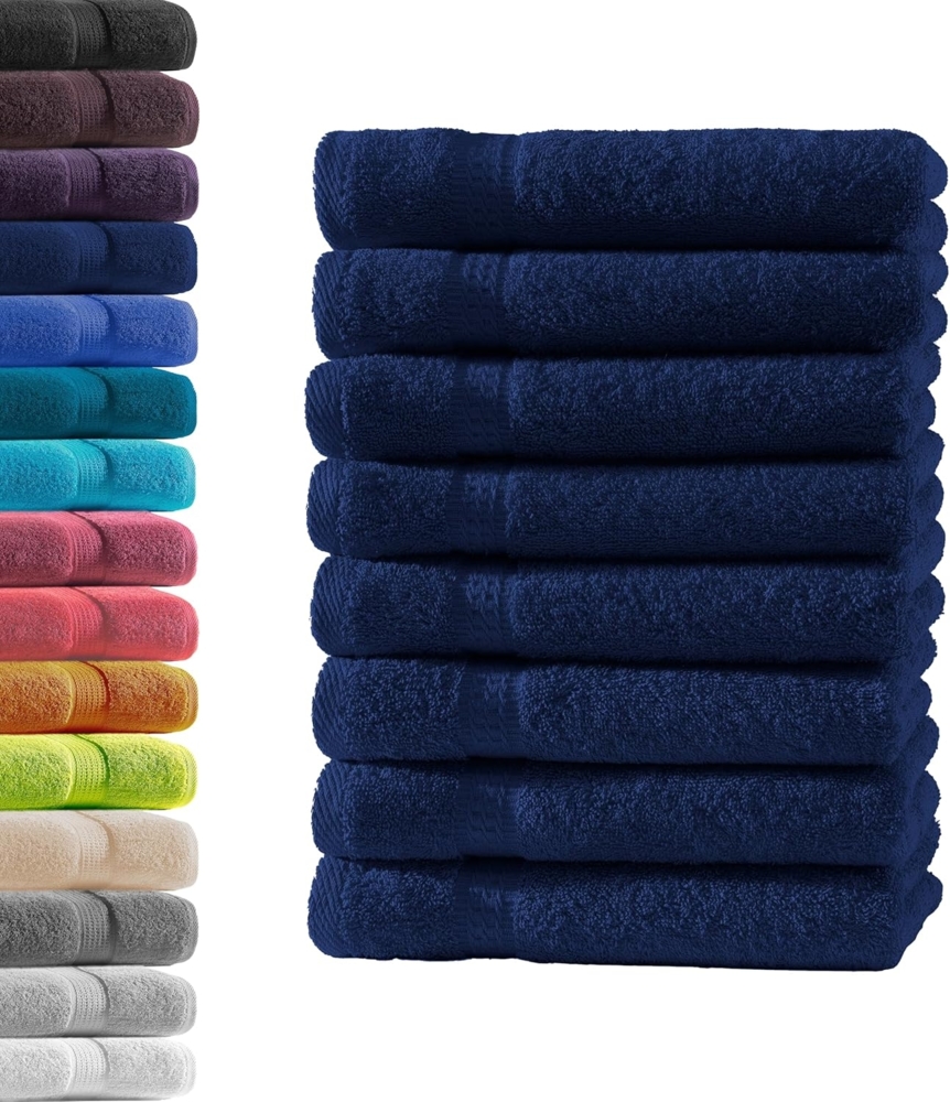 Hometex Premium Textiles Handtuch in Premium Qualität 500 g/m², Feinster Frottier-Stoff 100% Baumwolle, 8x Gästetuch, Kuschelig weich, saugfähig, Extra schwere, flauschige Hotel-Qualität Bild 1