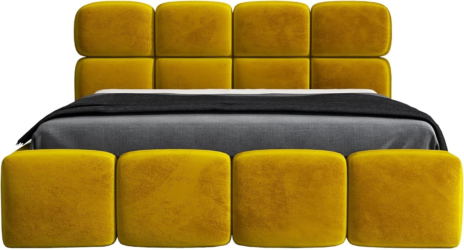 Polsterbett MONAKO 140x200 mit Matratze, Bettkasten und Lattenrost. Farbe: Bernesteigraun 34 Bild 1