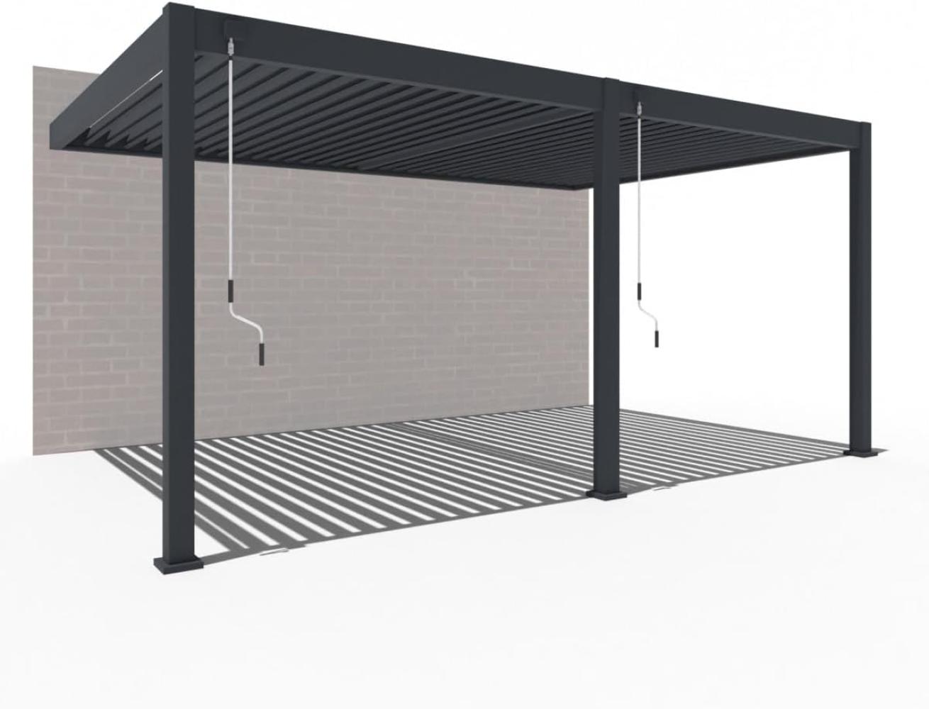 Weide Deluxe Wand-Pavillon | Voll-Alu-Pavillon | 3,6 x 5,3 M | Lamellendach anthrazit | Wall Pergola Bild 1