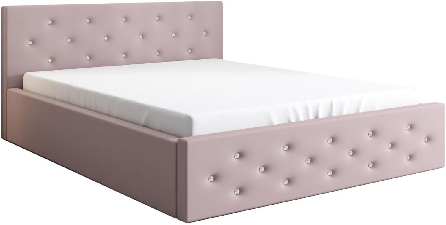 Polsterbett VALI 160x200 mit Matratze, Bettkasten und Lattenrost. Farbe: Flamingo 19 Bild 1