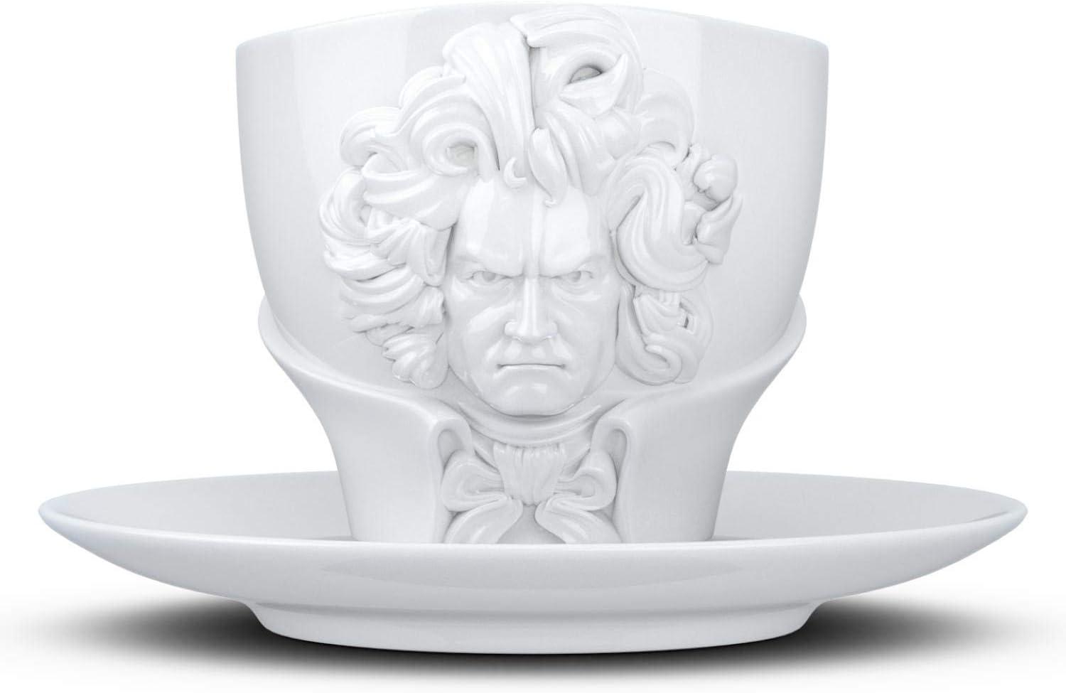 TV TASSE Henkeltasse große Kaffeetasse TALENT Tasse Porzellan weiß Fiftyeight Products Ludwig van Beethoven Bild 1