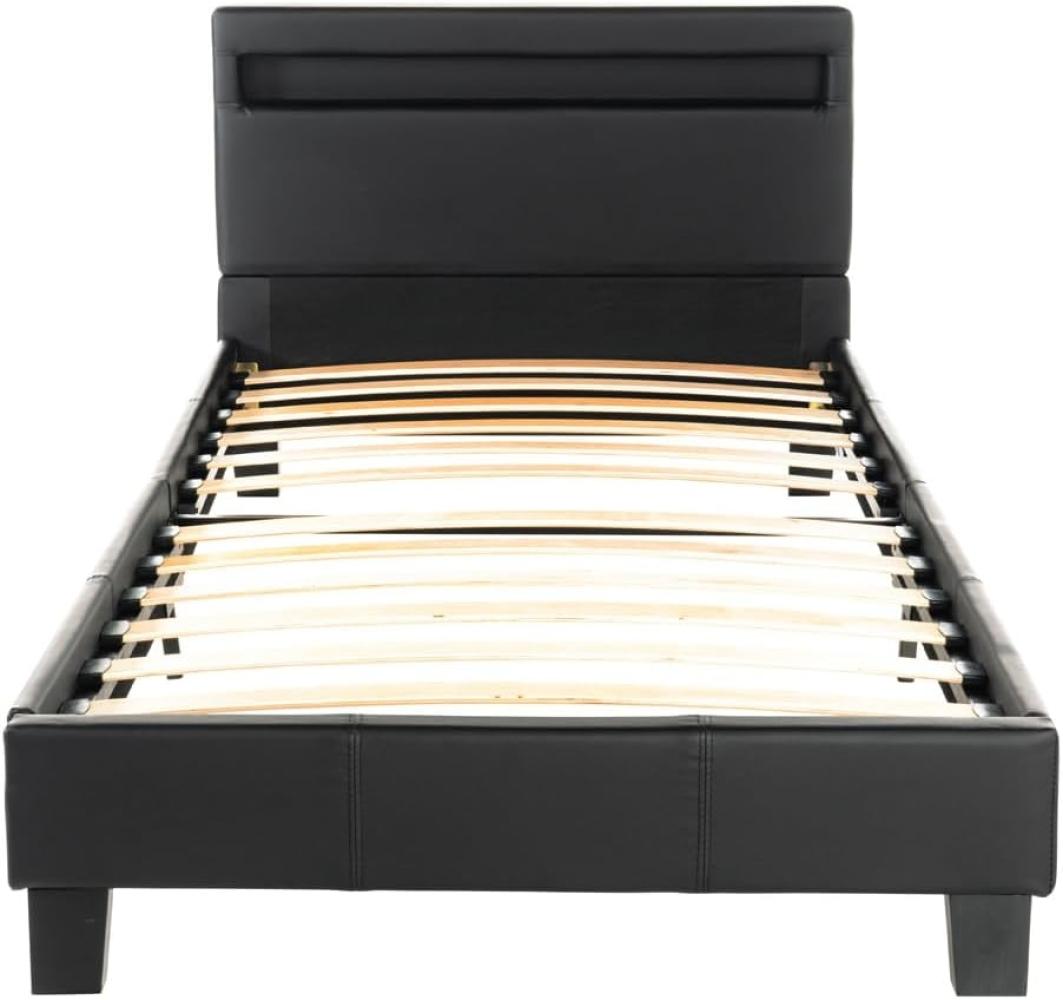 Home Deluxe Polsterbett mit LED-Beleuchtung 'ASTRO' Lattenrost Dunkelgrau 90x200 cm Bild 1