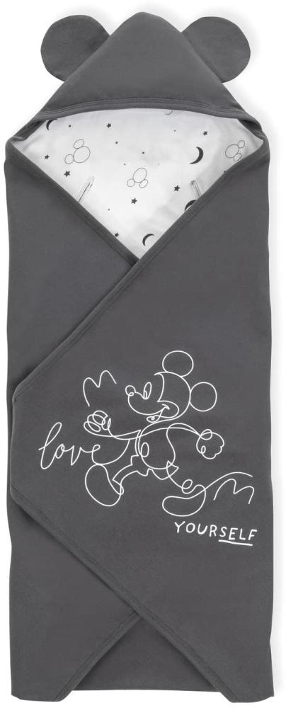 Babydecke Baby Einschlagdecke, Snuggle N Dream Mickey Mouse Anthracite, Hauck, mit Kapuze Bild 1