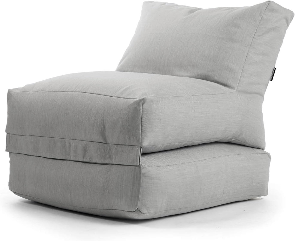 mokebo Sitzsack Der Summerdream (für drinnen & draußen), Bean Bag Outdoor für Kinder & Erwachsene, Gartenliege in Steingrau Bild 1